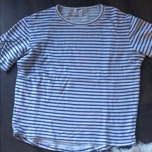 Blue and white striped t shirt
